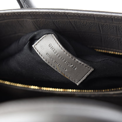 Saint Laurent Calfskin Crocodile Embossed Small Sac De Jour Fog 8 of 17