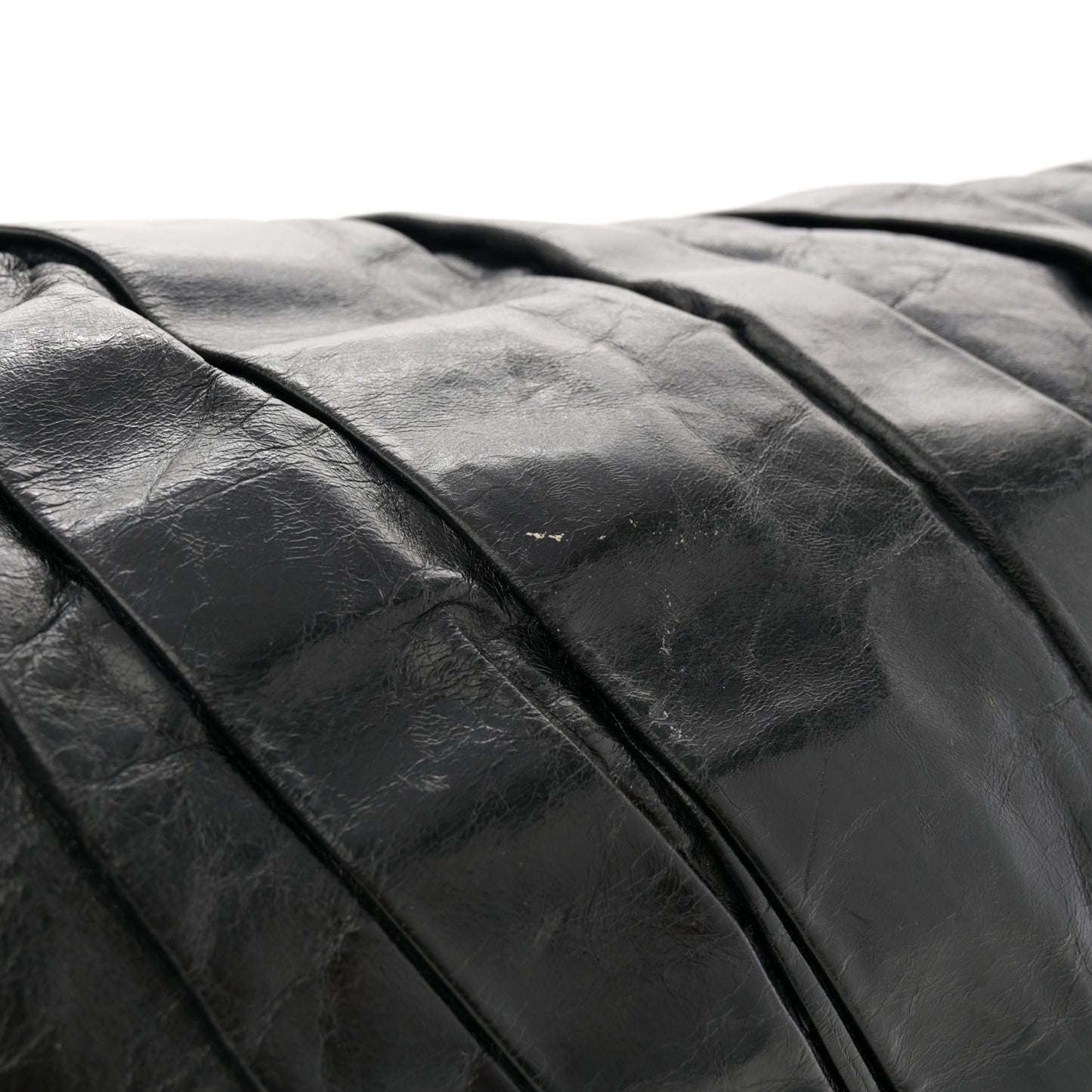 Glazed Calfskin Twisted Maxi Flap Black