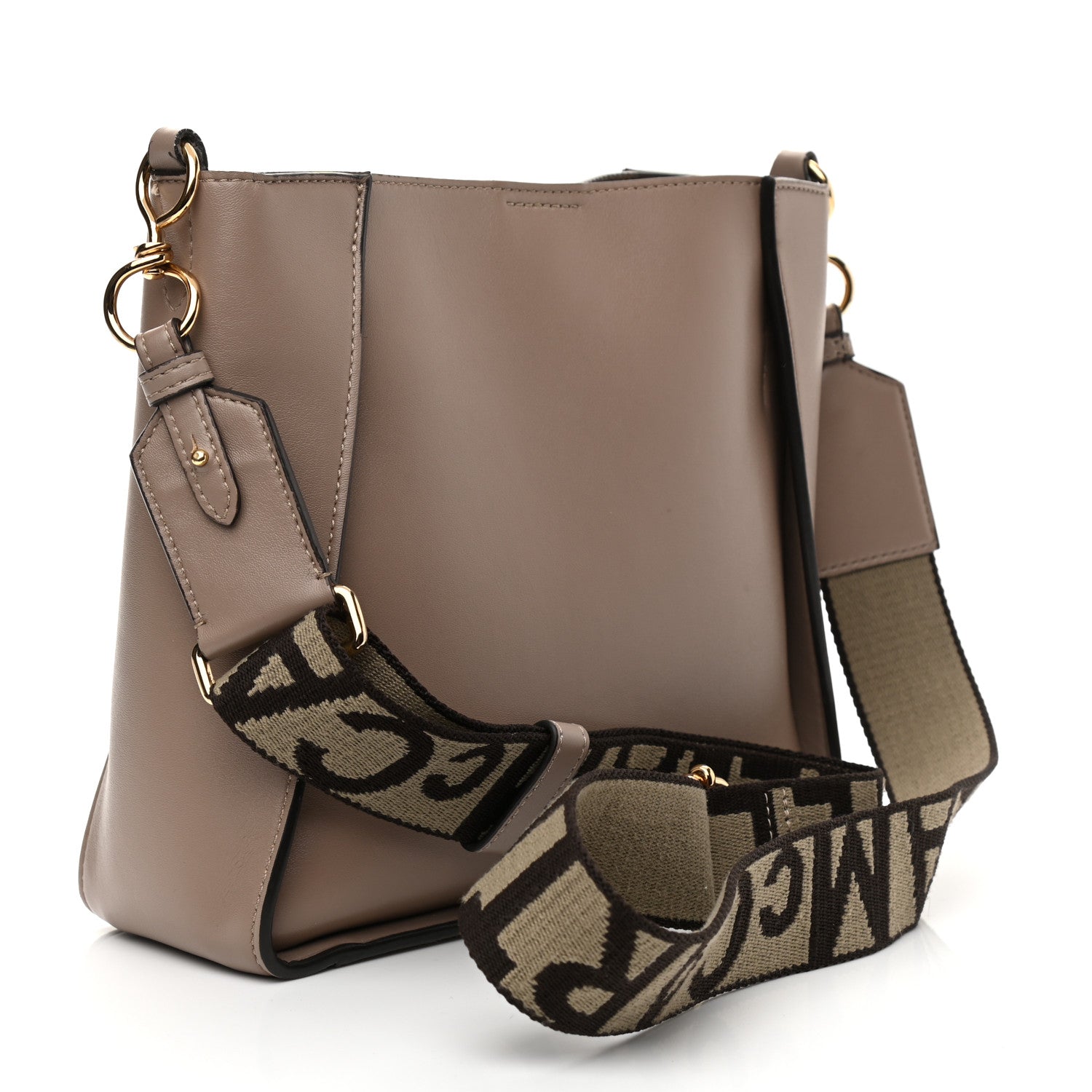 Stella McCartney Eco Alter Nappa Perforated Logo Mini Crossbody Dark Taupe 3 of 13