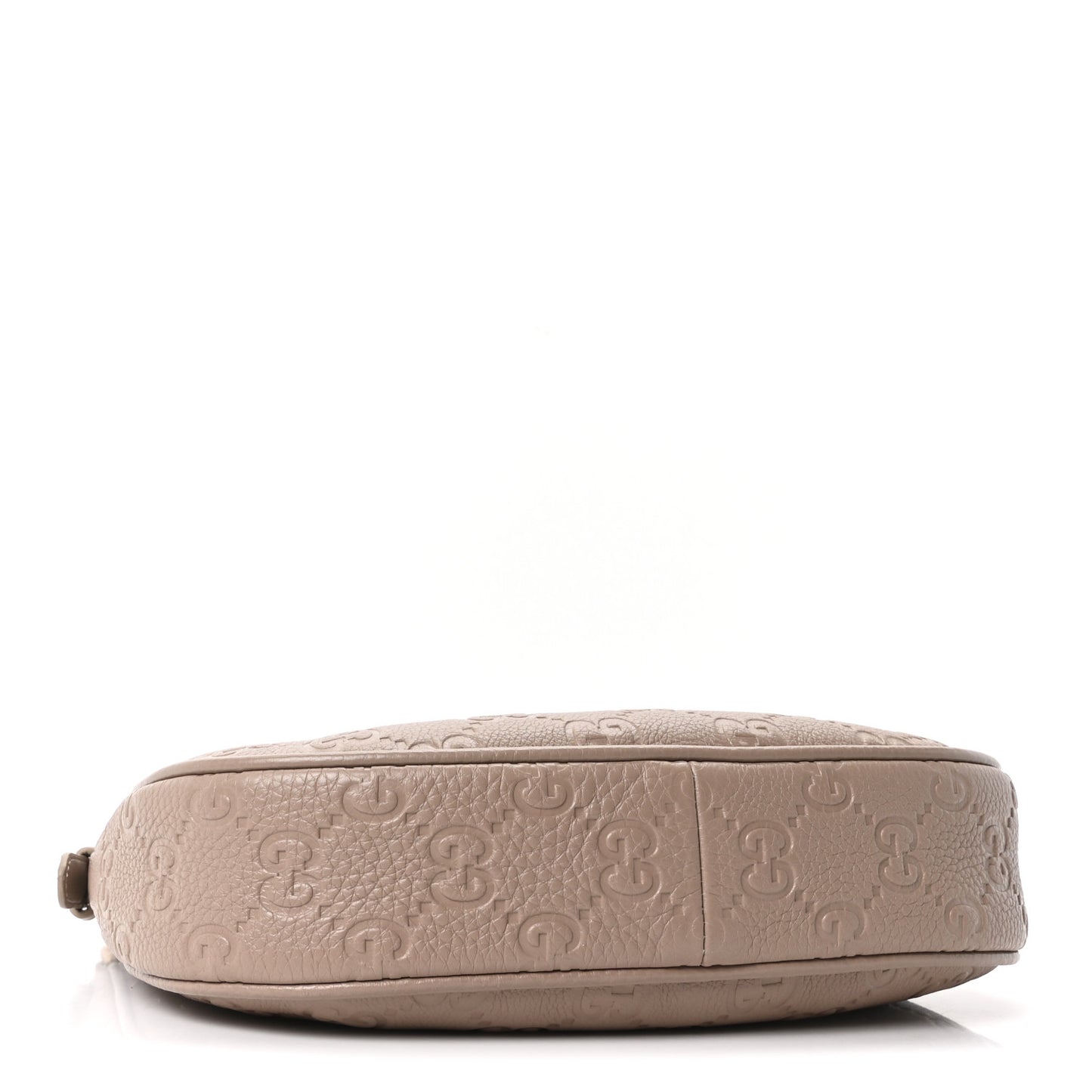 GG Grainy Calfskin Emblem Medium Half Moon Shoulder Bag Taupe