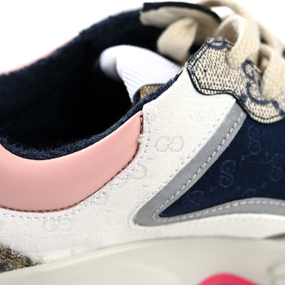 Gucci GG Supreme Monogram Mix Monogram Womens Rhyton Sneakers 35.5 London Blue Beige Pale Pink 10 of 10