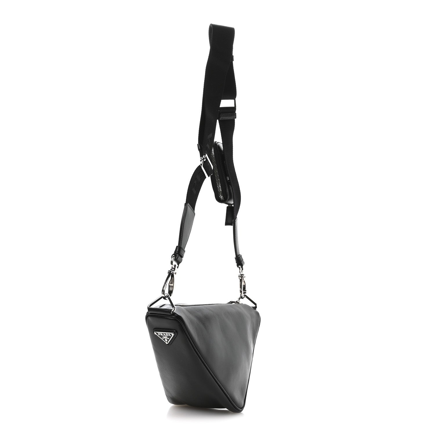 Prada Grace Lux Triangle Shoulder Bag Black 3 of 11