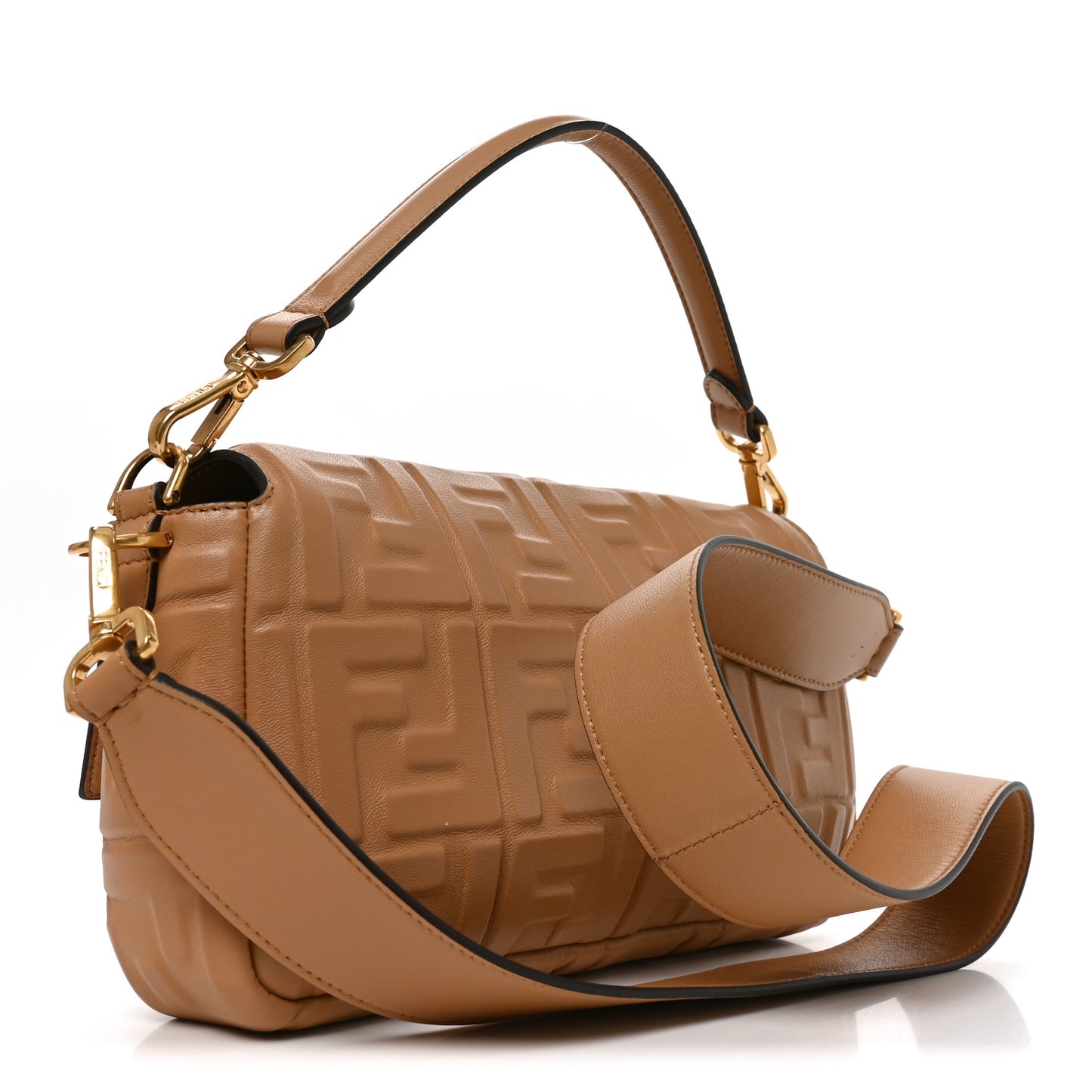 Nappa FF 1974 Embossed Baguette Miele Scuro