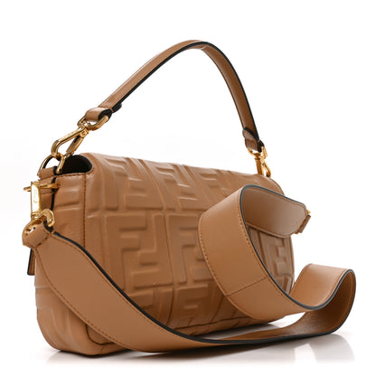 Fendi Nappa FF 1974 Embossed Baguette Miele Scuro 3 of 10