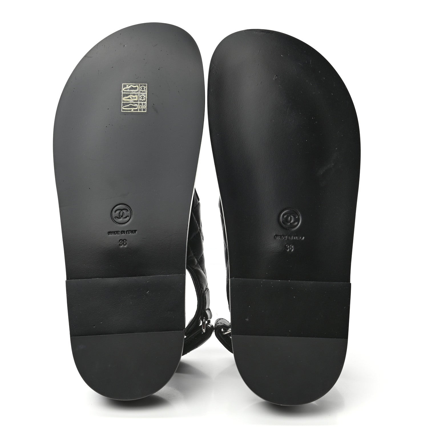 Chanel Lambskin Velcro Dad Sandals 38 Black 5 of 8