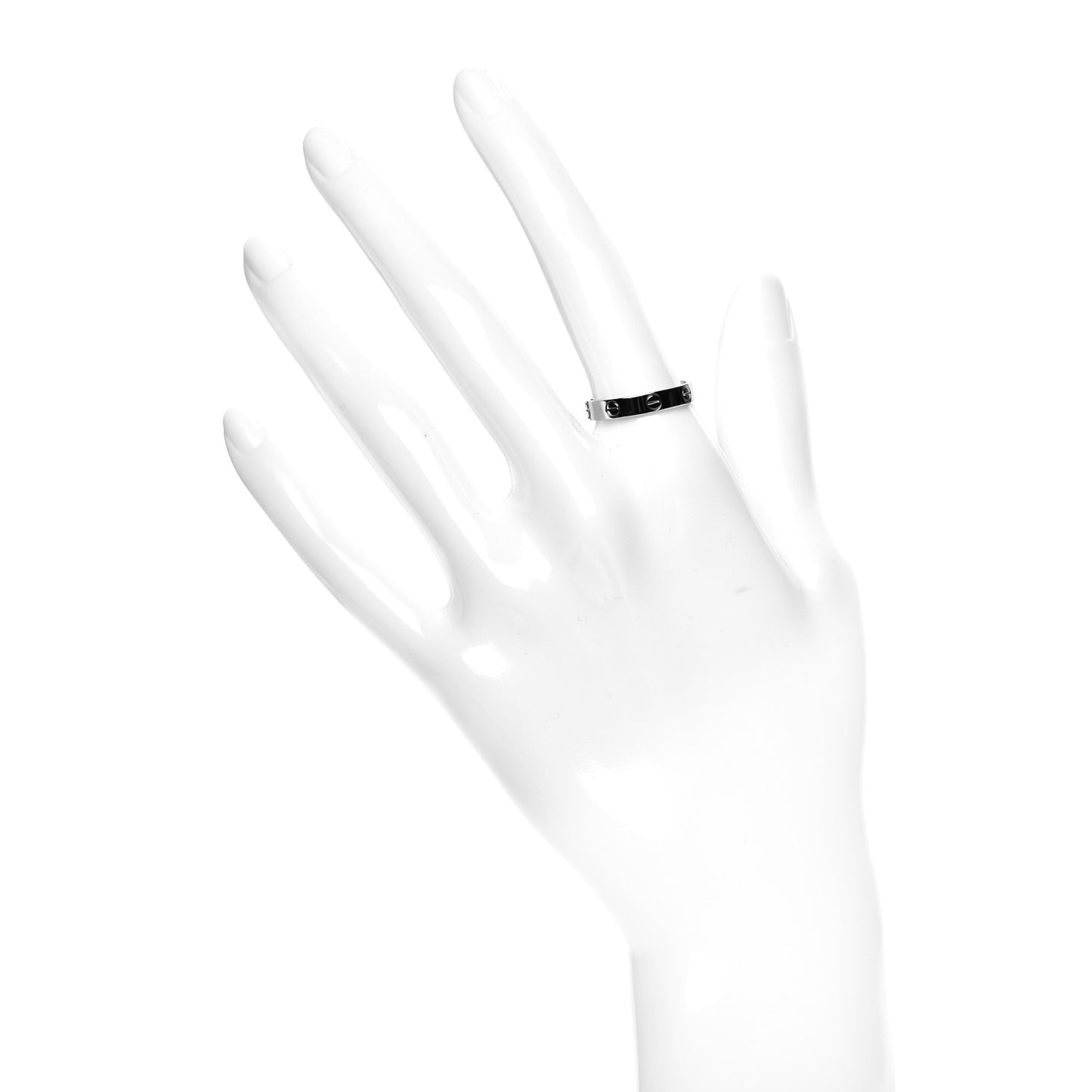 18K White Gold 3.5mm LOVE Wedding Band Ring 54 6.75