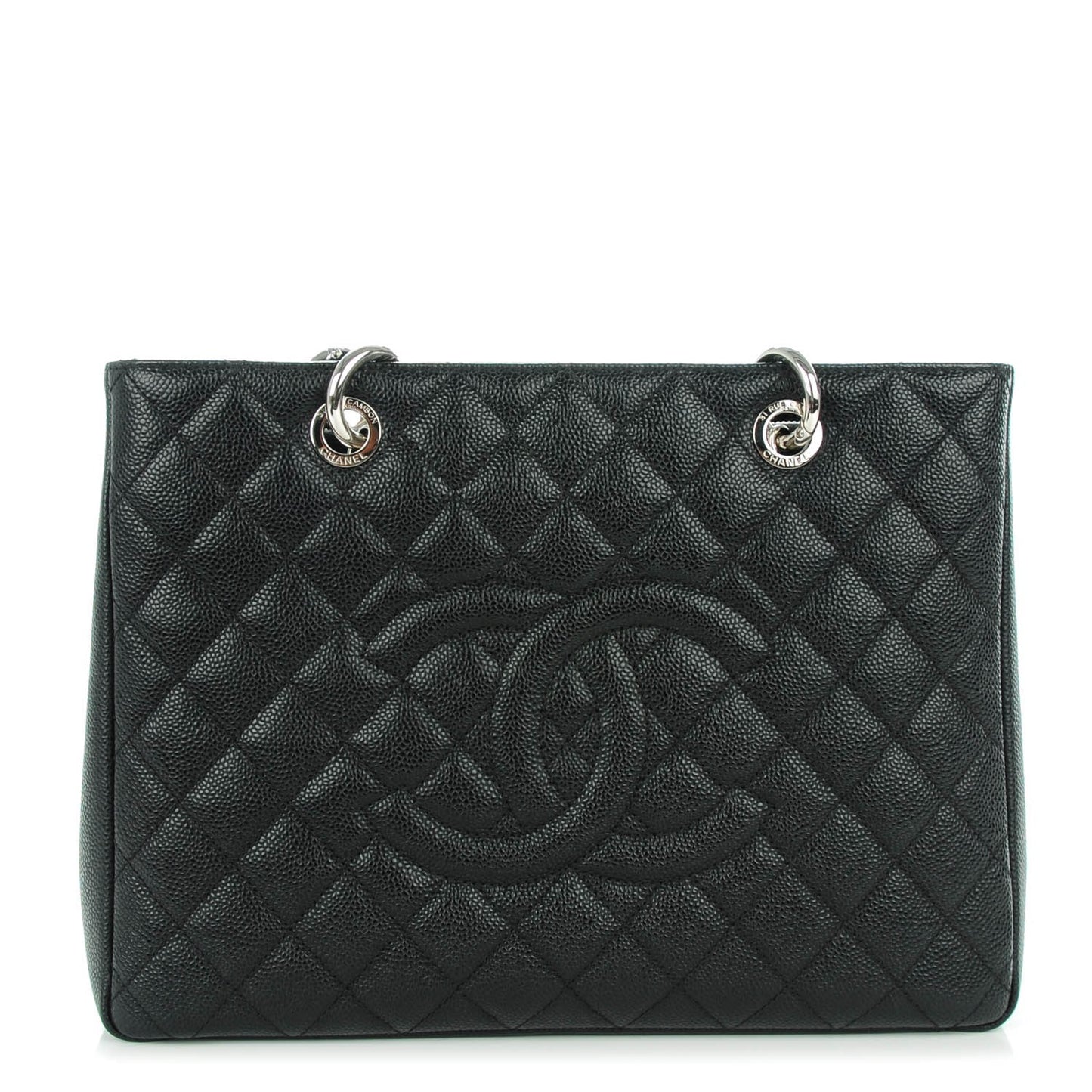 Caviar Quilted Grand Shopping Tote GST Black