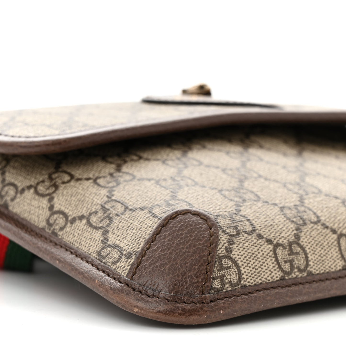 GG Supreme Monogram Neo Vintage Web Belt Bag Brown