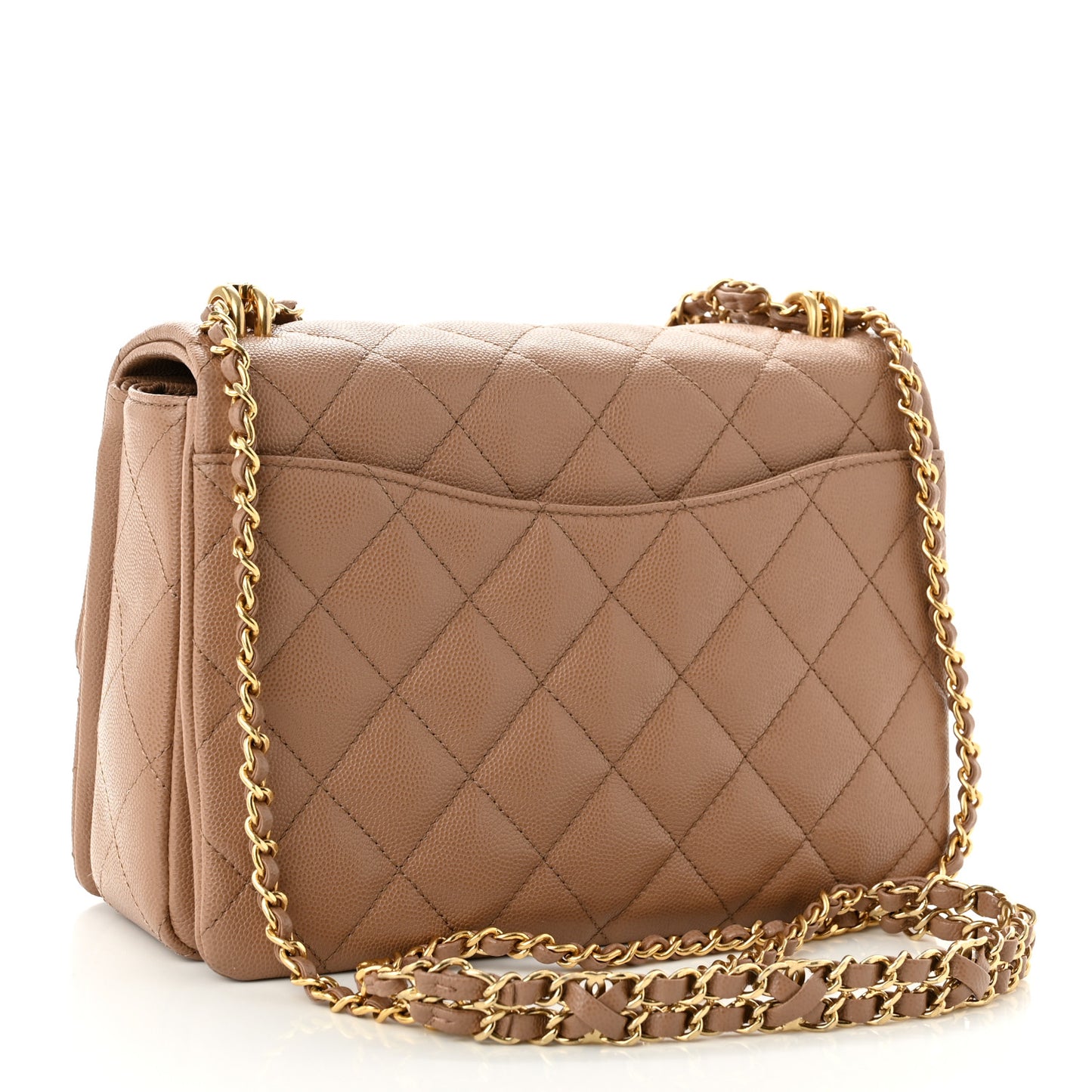 Caviar Quilted Coco First Flap Beige
