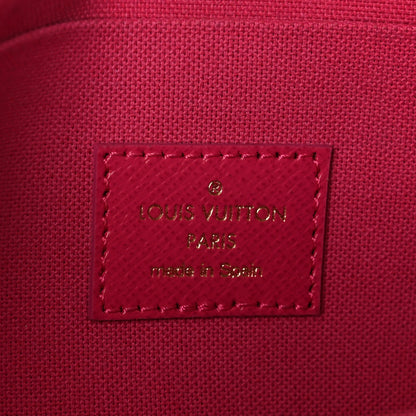 Louis Vuitton Damier Azur Studded Pochette Felicie Chain Wallet Fuchsia 6 of 10