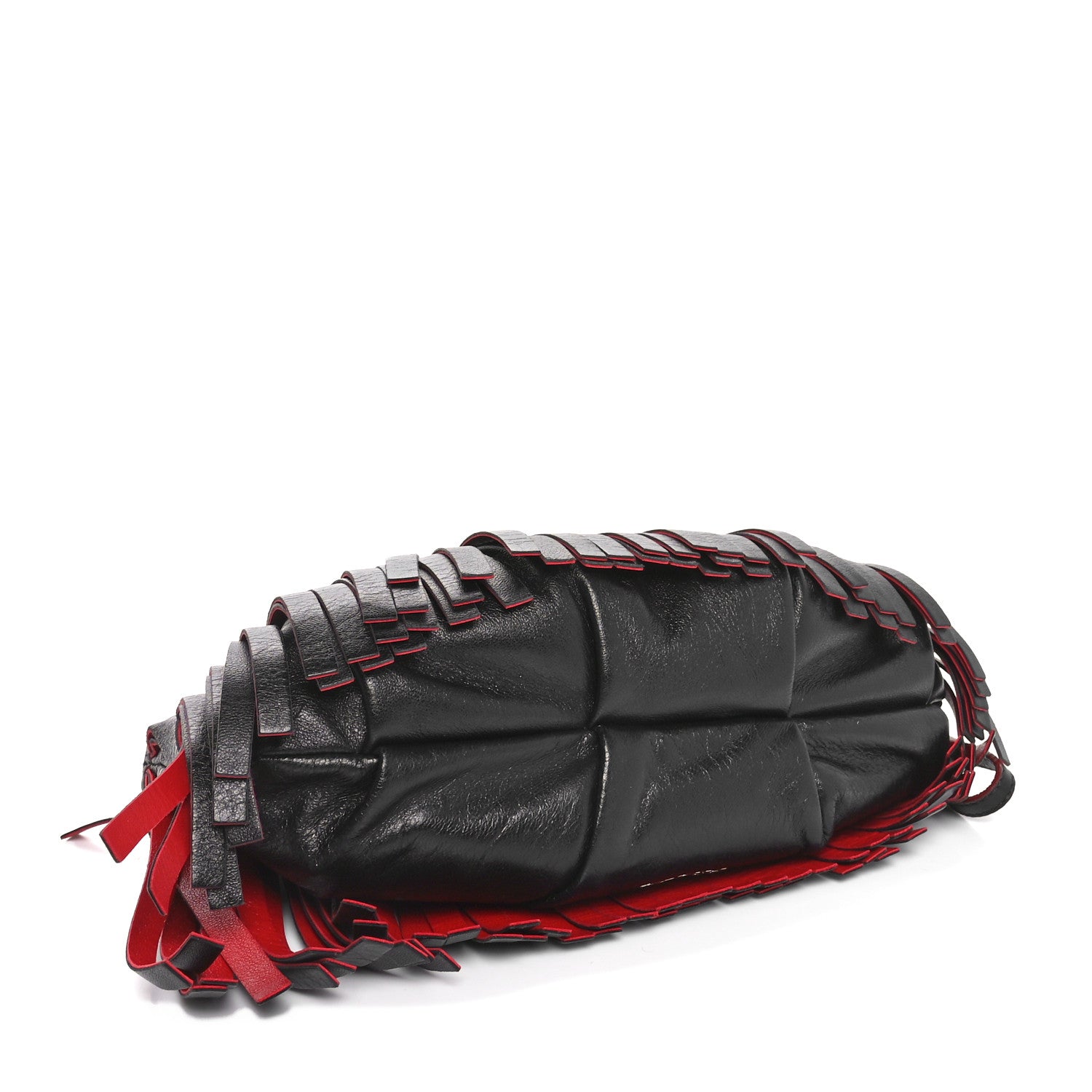 Prada Nappa Frange Wristlet Clutch Black Fuoco 4 of 13