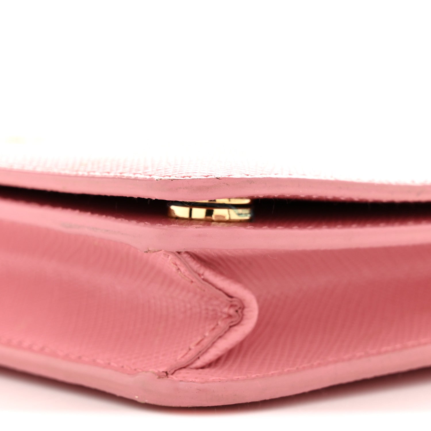 Prada Saffiano Metal Mini Flap Crossbody Wristlet Bag Petalo 9 of 10