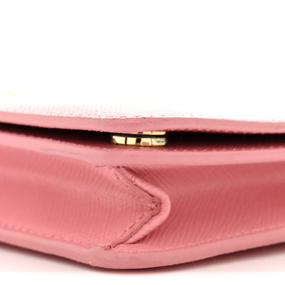 Prada Saffiano Metal Mini Flap Crossbody Wristlet Bag Petalo 9 of 10