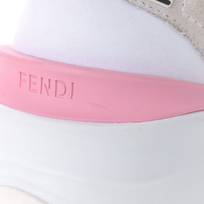 Fendi X SARAH COLEMAN Nylon Suede Lycra FF Vertigo Fendi Flow Low Top Sneakers 35.5 Transparent Rosa White 8 of 11