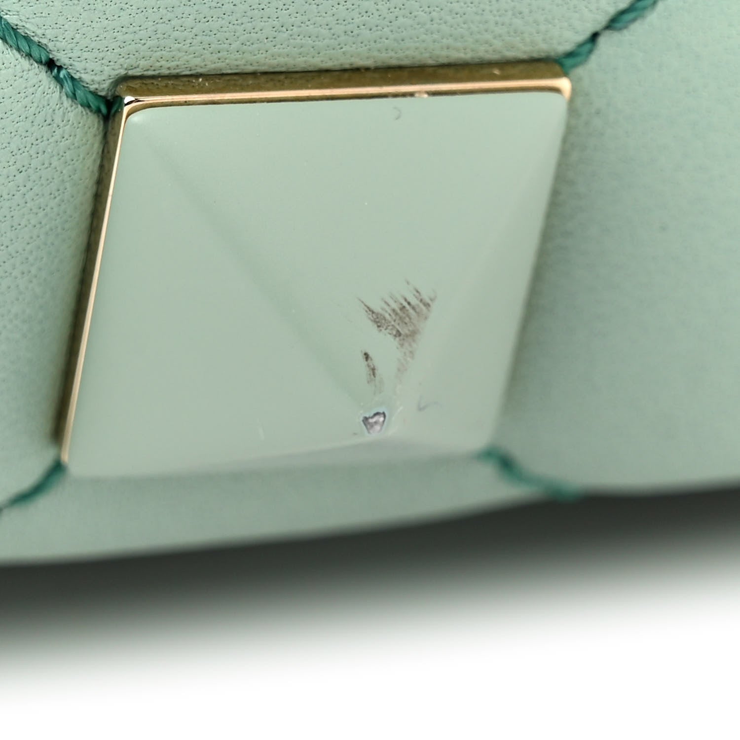 Valentino Garavani Nappa Enamel Monochrome Medium Roman Stud Shoulder Bag Morning Dew 15 of 18