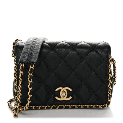 Chanel Caviar Quilted Mini Never Ending Chain Flap Black 1 of 11
