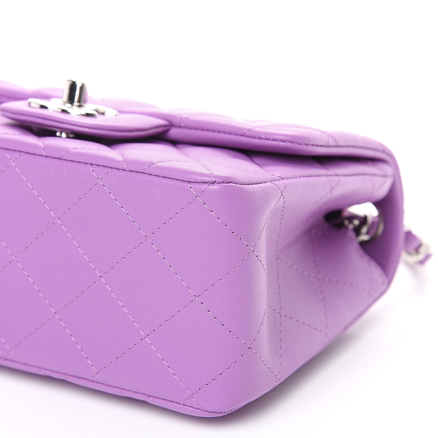 Chanel Lambskin Quilted Mini Square Flap Purple 9 of 11