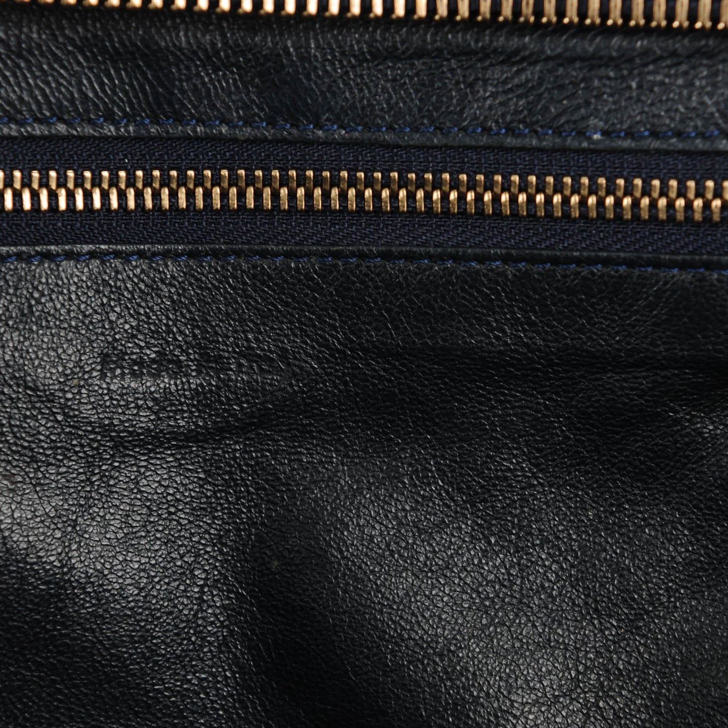 Smooth Calfskin Suede Mini Bi-Color Luggage Navy Dune