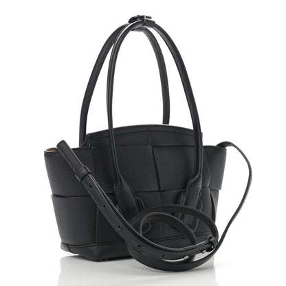 Bottega Veneta Grained Calfskin Mini Maxi Intrecciato Arco 33 Black 3 of 10