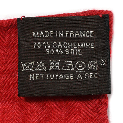 Hermes Cashmere Silk Chevaux Au Pre Shawl 140 Naturel Rouge 3 of 5