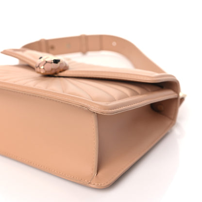 Bulgari Quilted Nappa Smooth Calfskin Serpenti Forever Diamond Blast Sunshine Shoulder Bag Beige 9 of 11