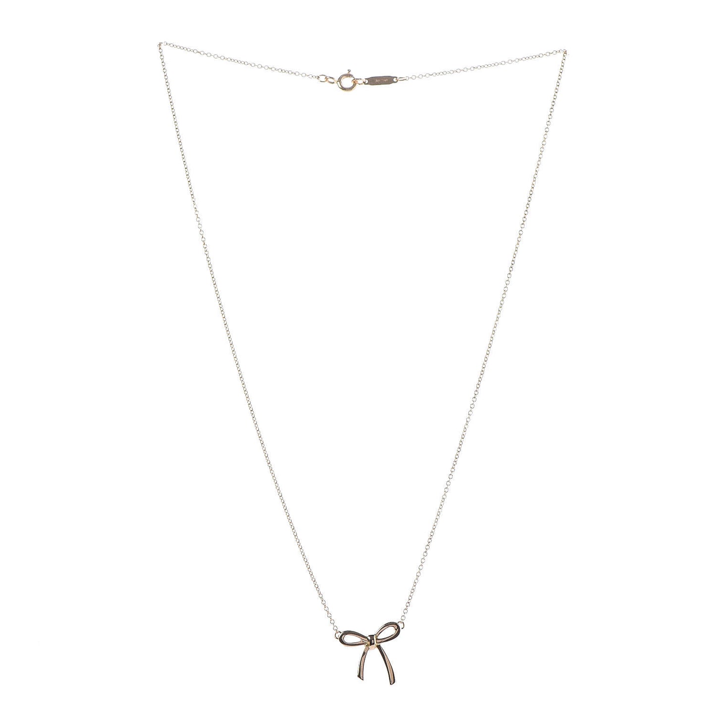 18K Rose Gold Mini Bow Pendant Necklace