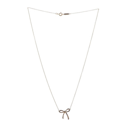 Tiffany 18K Rose Gold Mini Bow Pendant Necklace 3 of 5