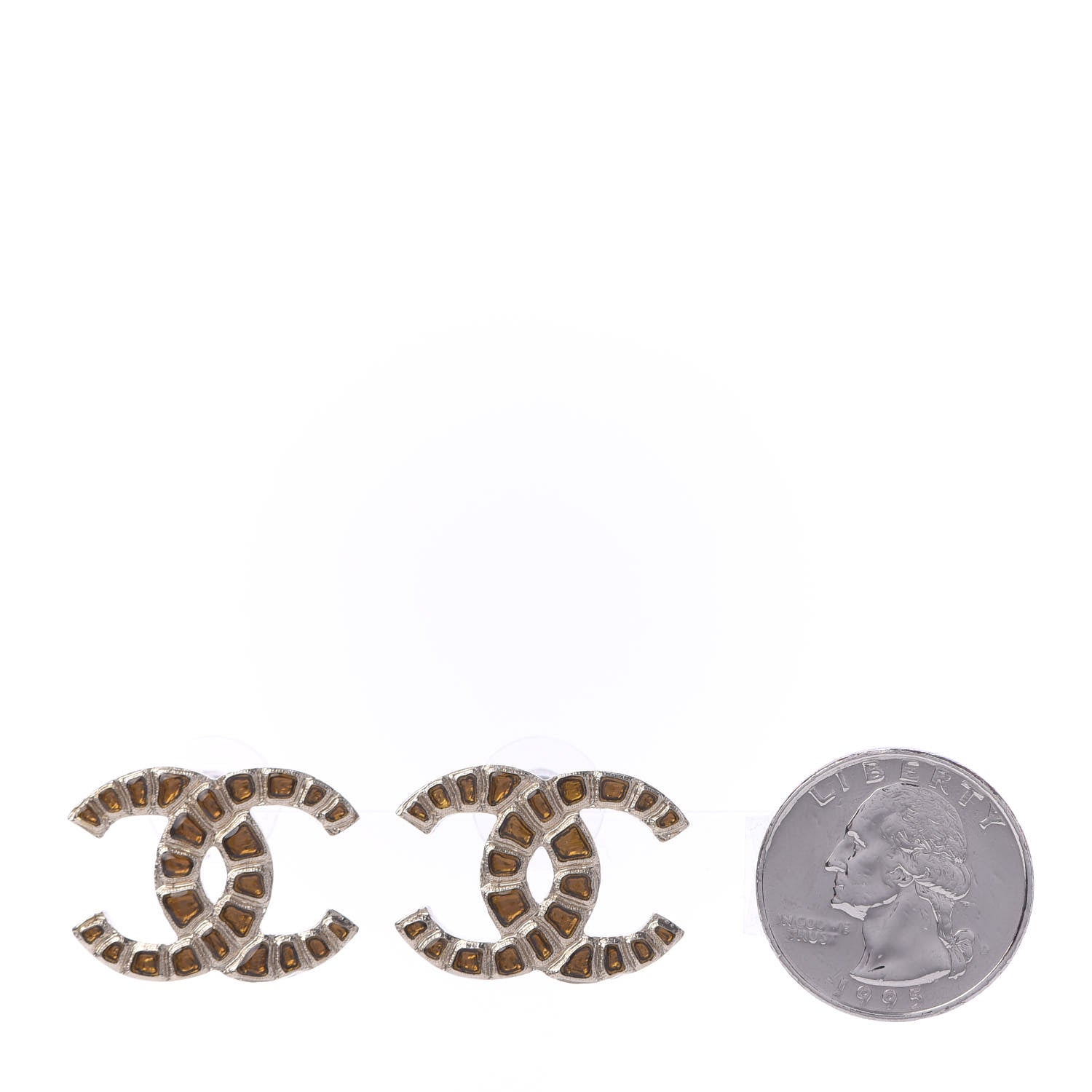 Chanel Metal Gripoix Along The Nile Earrings Gold Orange 2 of 5