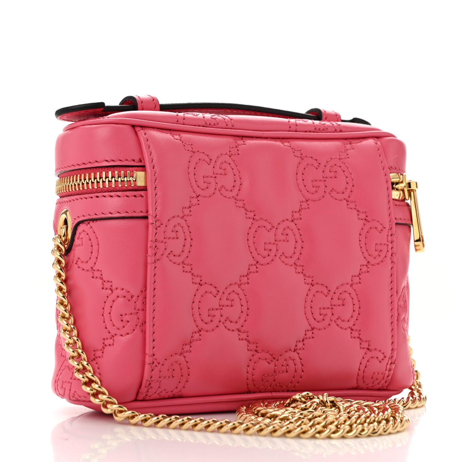 Gucci Calfskin GG Matelasse Mini Top Handle Bag Rhodamine Pink 3 of 10