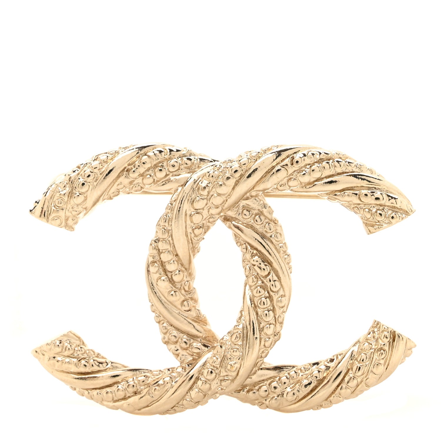 Chanel Twisted CC Brooch Light Gold 1 of 3