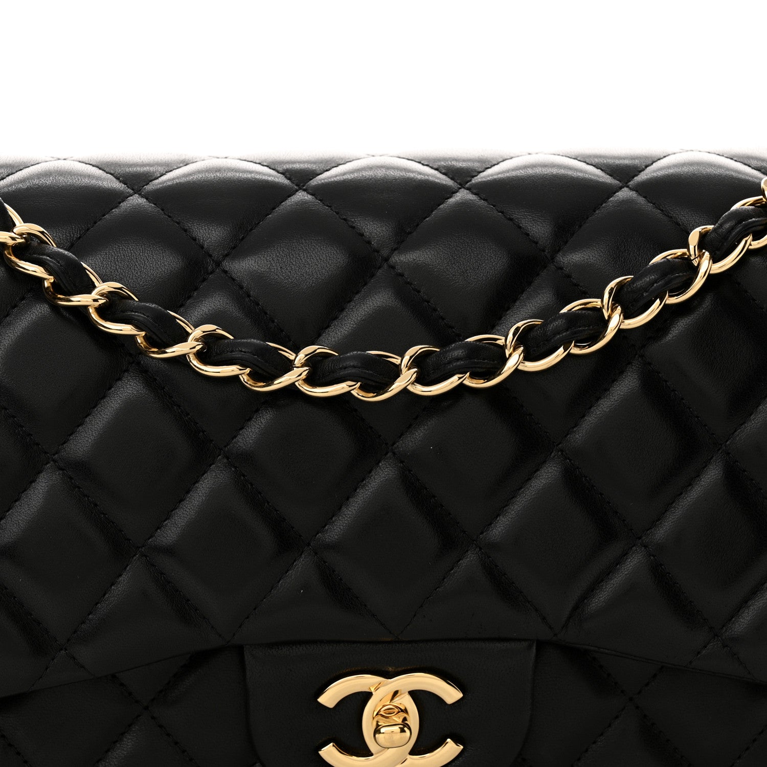 Chanel Lambskin Quilted Jumbo Double Flap Black 8 of 13