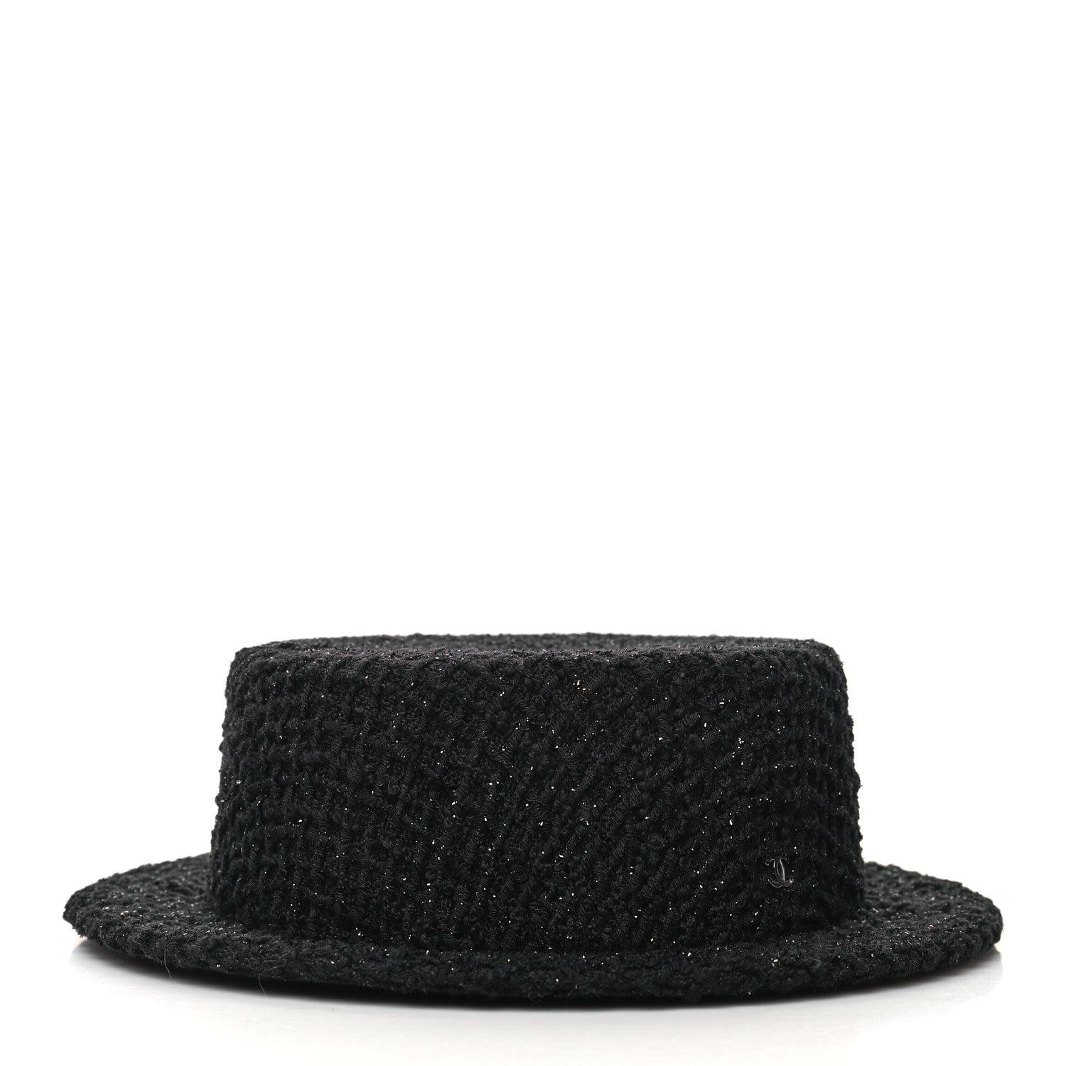 Chanel Tweed Boater Hat M Black 2 of 7