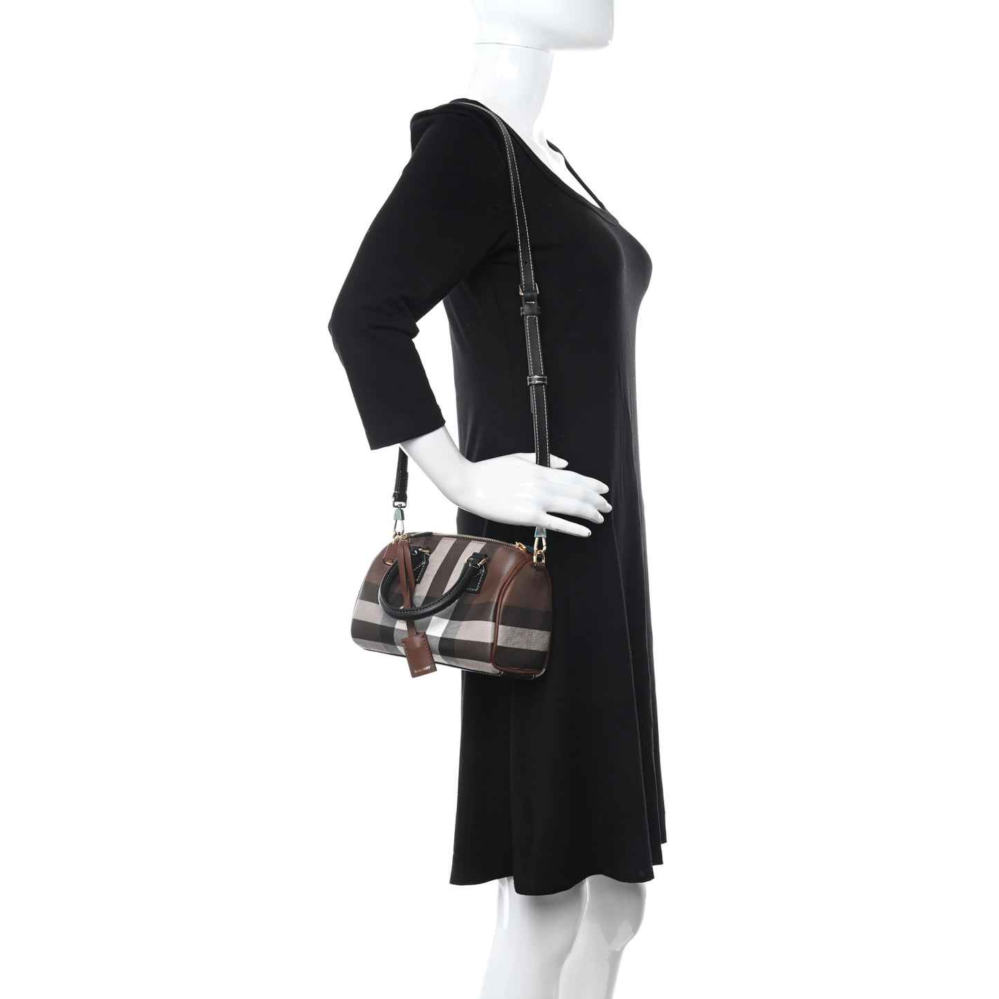 E-canvas Check Mini Bowling Bag Dark Birch Brown