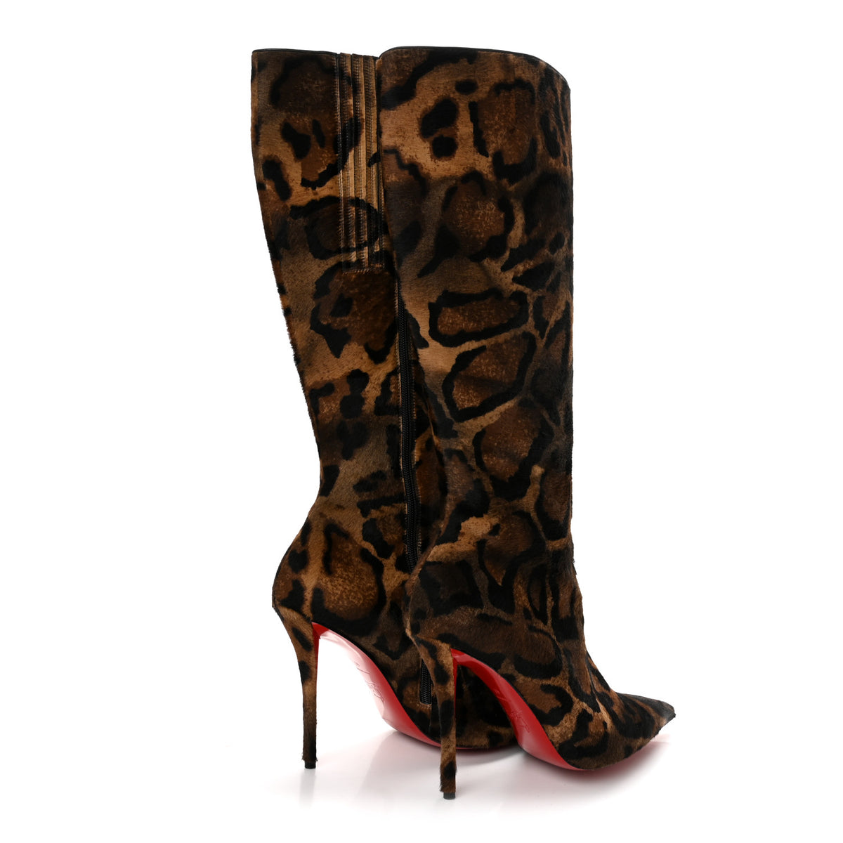 Pony Hair Bengali Print Miss Z 100 Knee High Boots 40 Brown