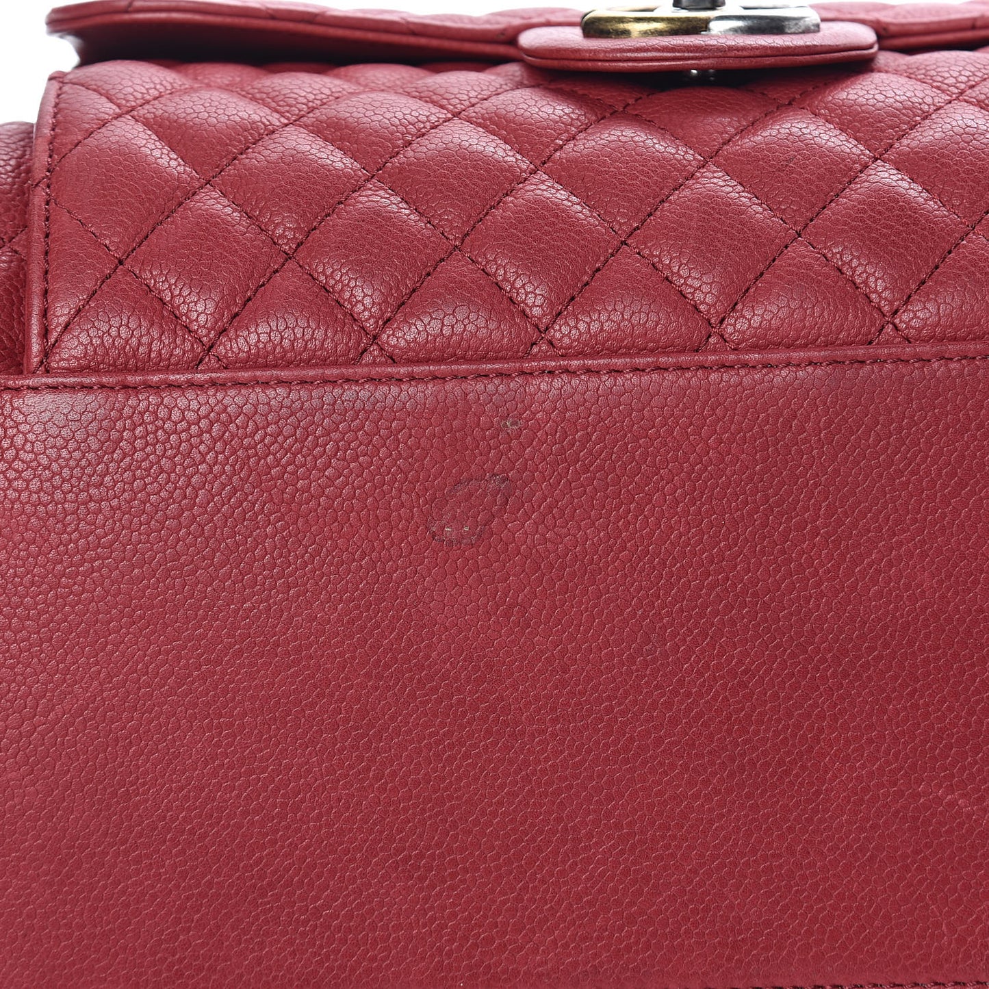 Caviar Quilted Large Casual Pocket Tote Red