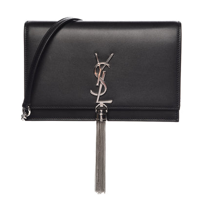 Saint Laurent Smooth Calfskin Classic Monogram Kate Tassel Chain Wallet Black 1 of 9