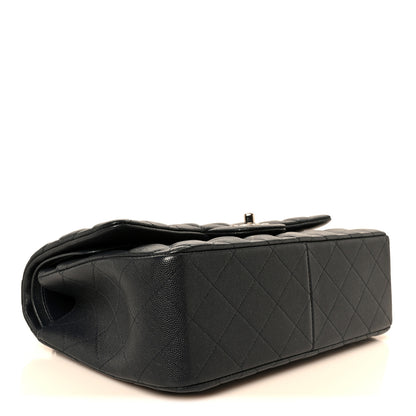 Chanel Caviar Quilted Jumbo Double Flap Navy Blue 4 of 11