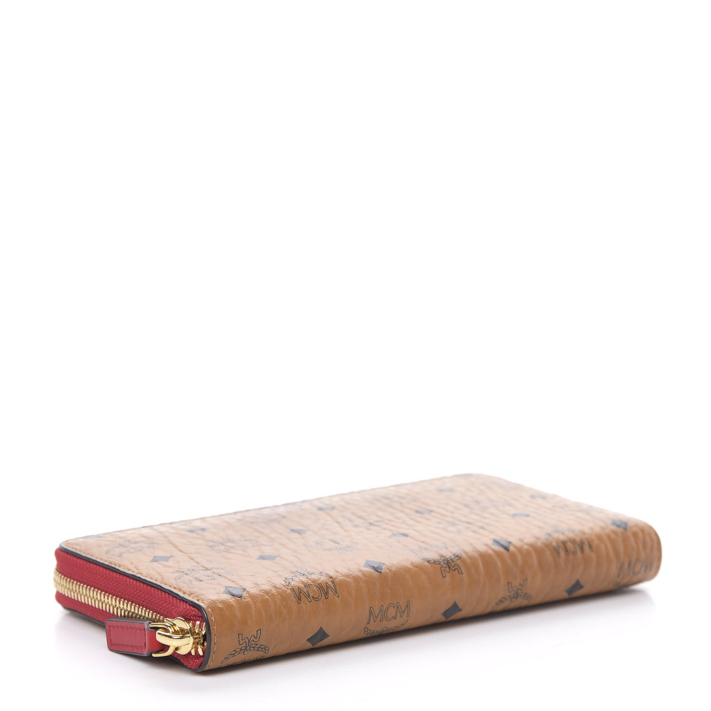 Visetos Large Zip Around Wallet Cognac Red