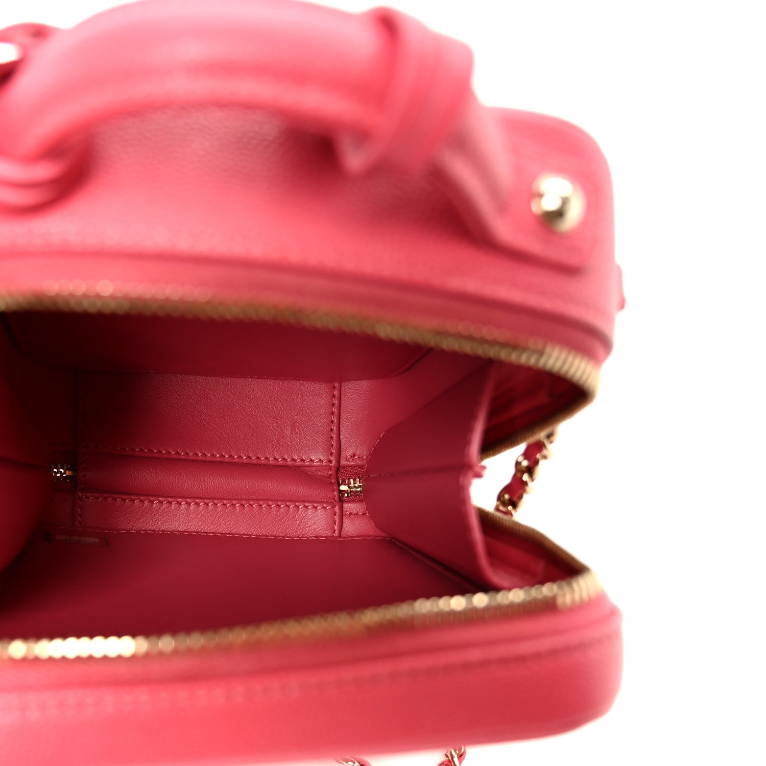 Chanel Caviar Quilted CC North South Filigree Vanity Case Pink 5 of 11