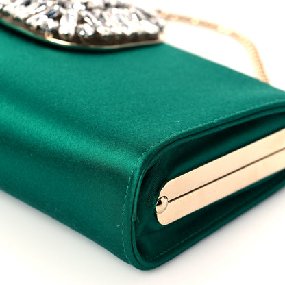 Jimmy Choo Satin Crystal Leonis Clutch Green 9 of 10