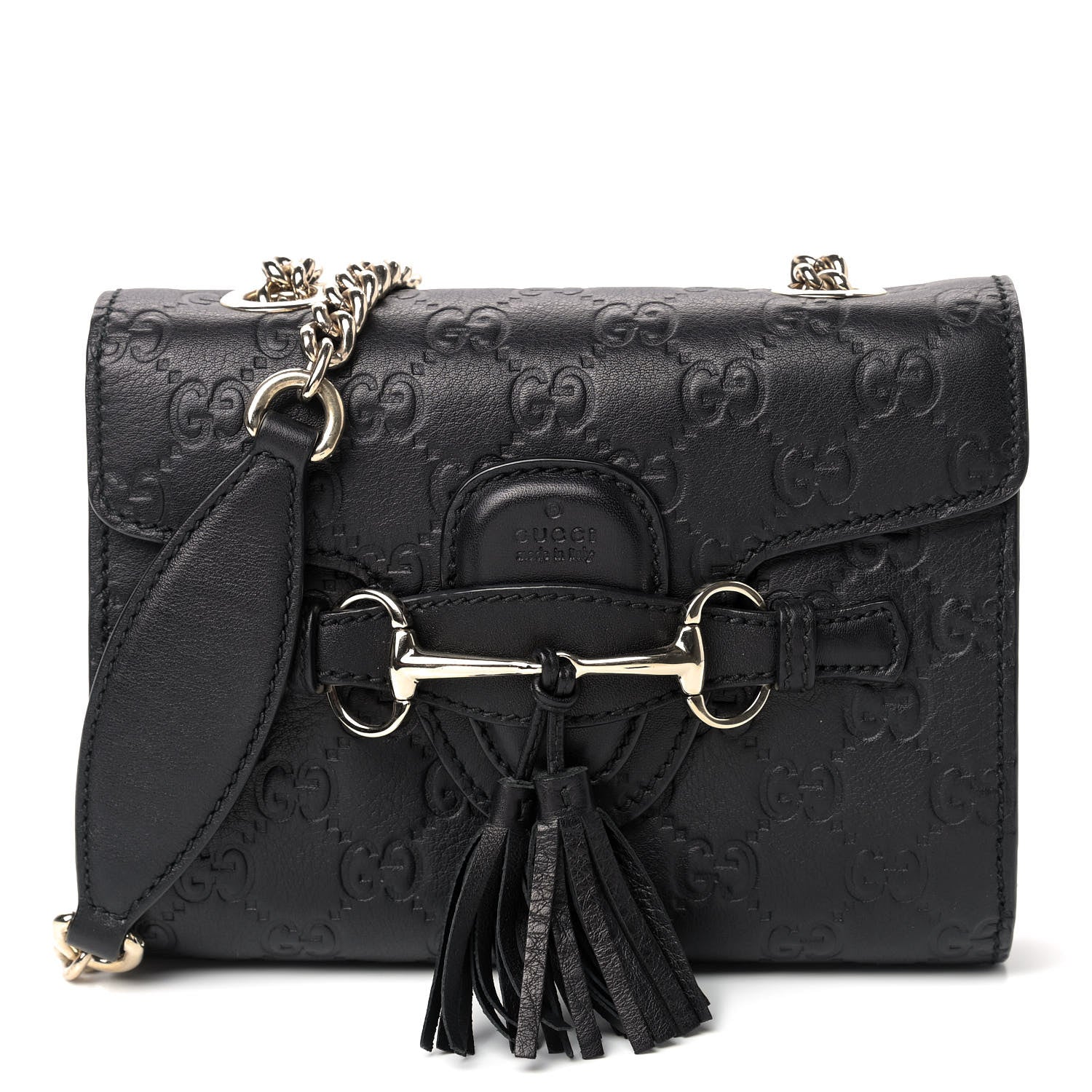 Gucci Guccissima Mini Emily Shoulder Bag Black 1 of 9