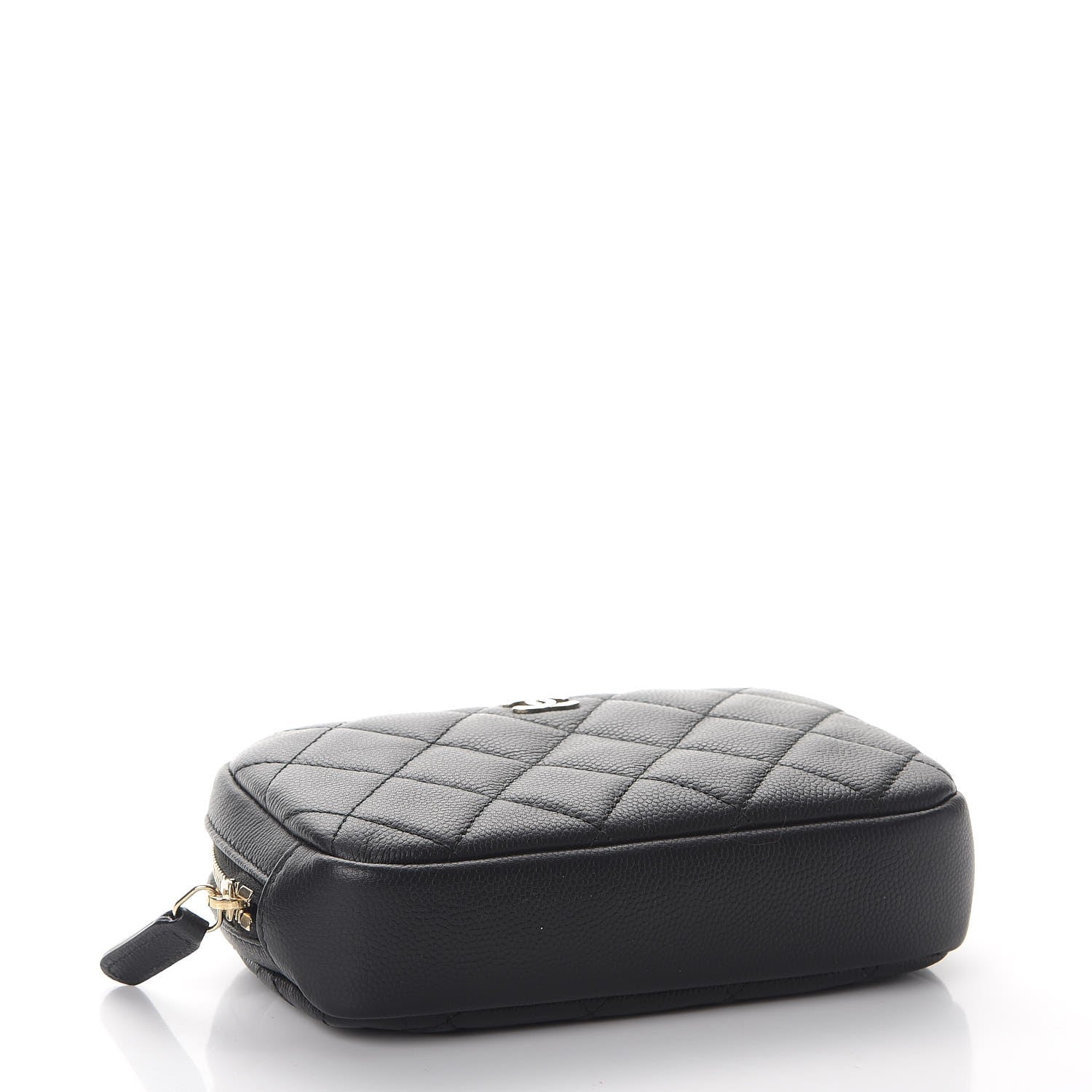 Chanel Caviar Quilted Small Curvy Pouch Cosmetic Case Black 4 of 8