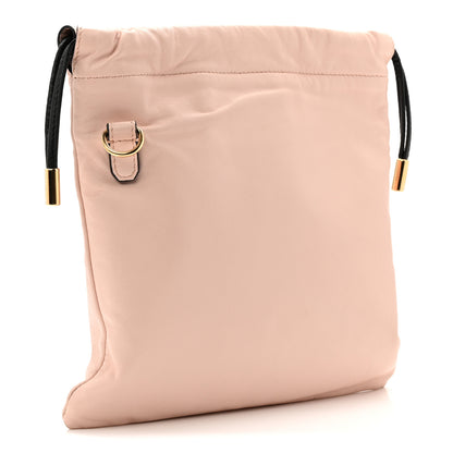 Fendi Soft Nappa Logo Small Drawstring Pouch Bag Rosa Quarzo Black 3 of 7