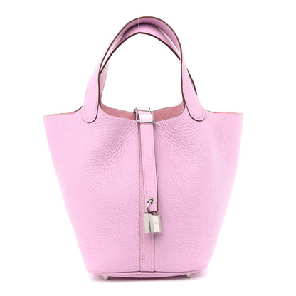 Hermes Taurillon Clemence Picotin Lock 18 PM Mauve Sylvestre 1 of 9