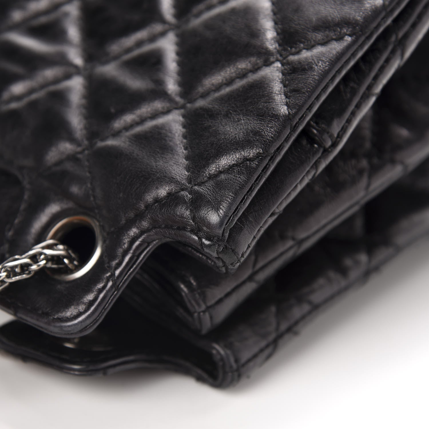 Chanel Metallic Calfskin Quilted XL Accordion Reissue Flap Black 14 of 15