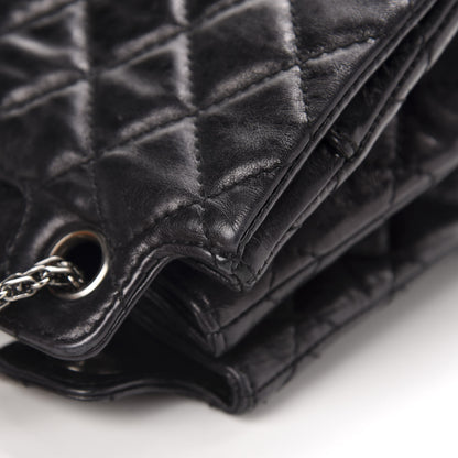 Chanel Metallic Calfskin Quilted XL Accordion Reissue Flap Black 14 of 15