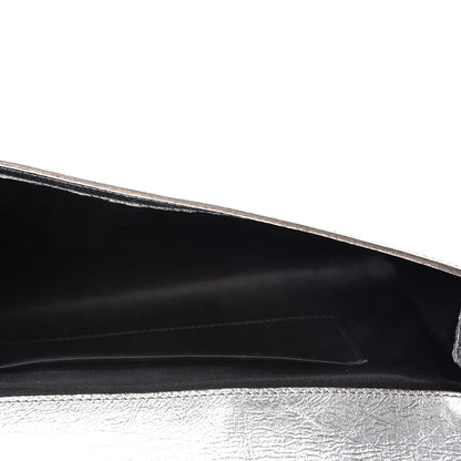 Saint Laurent Metallic Calfskin Monogram Large Belle De Jour Clutch Silver 5 of 9