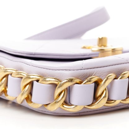 Chanel Calfskin Quilted Small Framing Chain Bag Light Purple 9 of 10