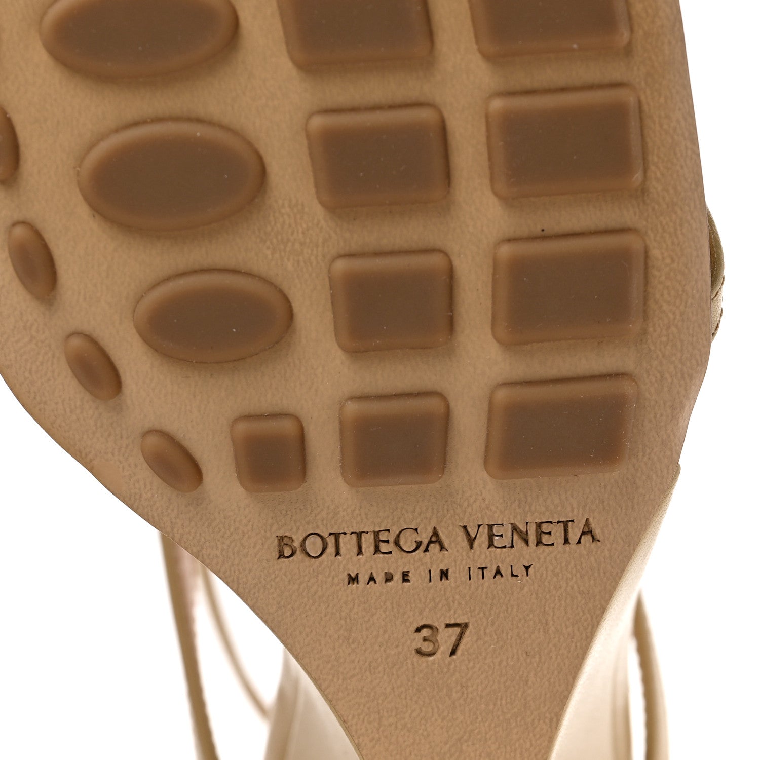 Bottega Veneta Lambskin Stretch Lounge Wedge Sandals 37 Cane Sugar 6 of 7