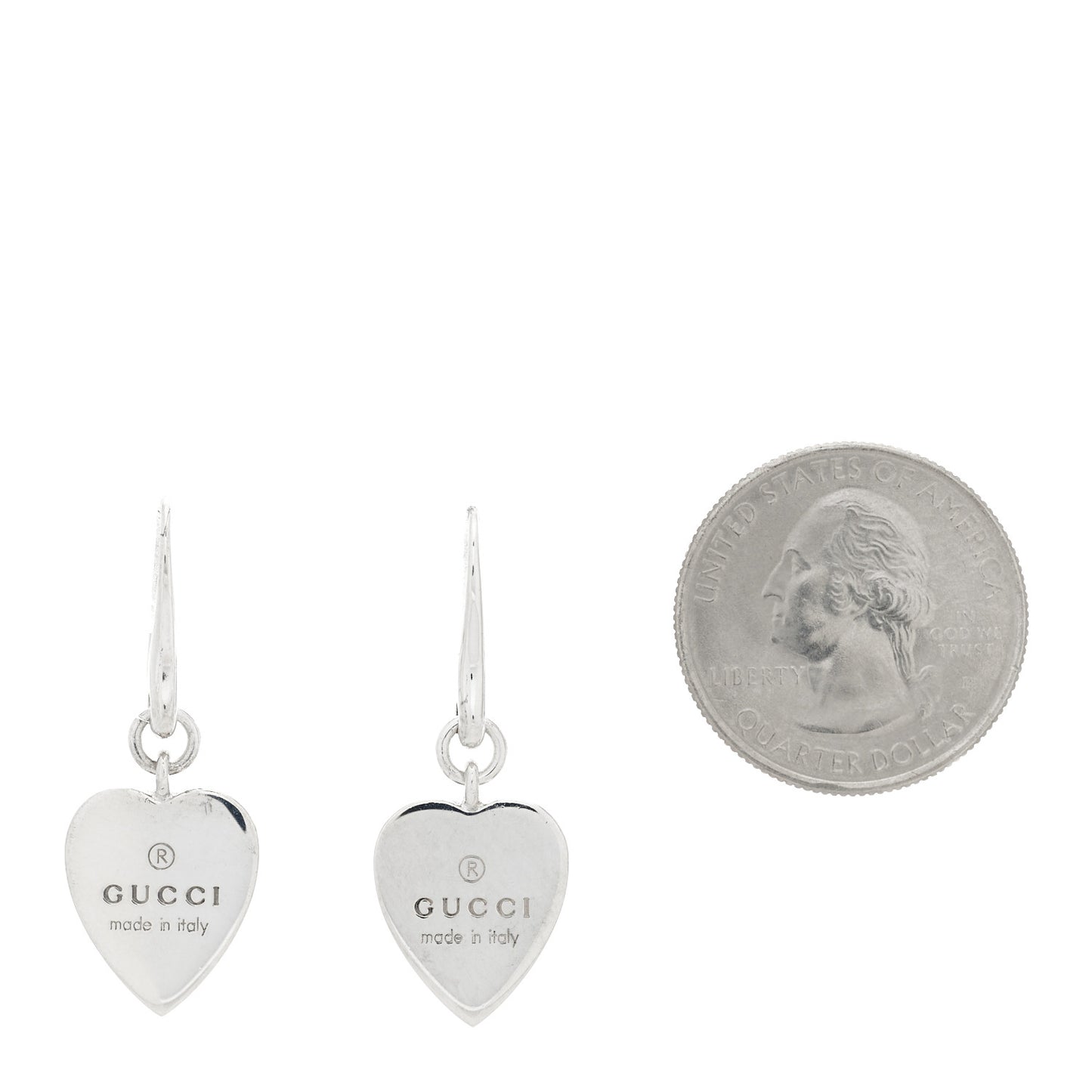 Sterling Silver Trademark Heart Drop Earrings